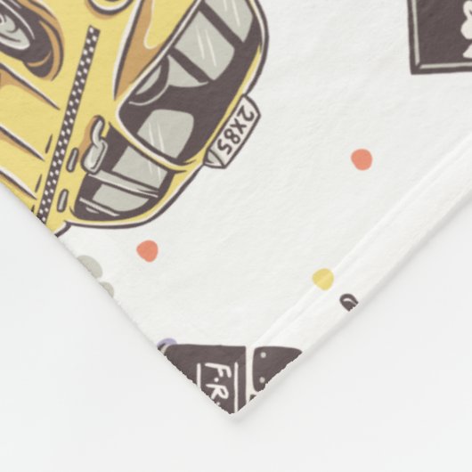 友だち™ |水玉模様アイコンのパターン フリースブランケット (角)