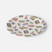 友だち™ |水玉模様アイコンのパターン ペーパープレート (アングル)