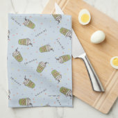 友だち™ |水玉模様中央パークパターン キッチンタオル (四つ折り)