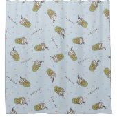 友だち™ |水玉模様中央パークパターン シャワーカーテン (正面)