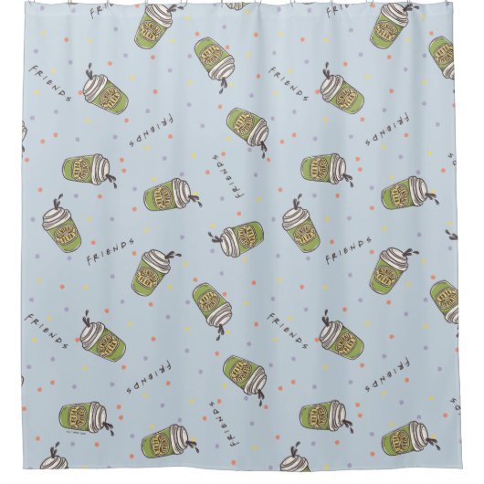 友だち™ |水玉模様中央パークパターン シャワーカーテン (正面)