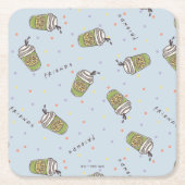 友だち™ |水玉模様中央パークパターン スクエアペーパーコースター (正面)