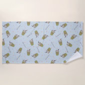 友だち™ |水玉模様中央パークパターン ビーチタオル (正面)