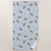 友だち™ |水玉模様中央パークパターン ビーチタオル (正面)