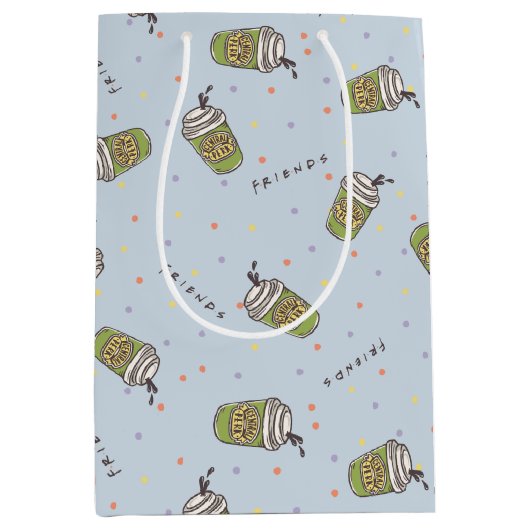 友だち™ |水玉模様中央パークパターン ミディアムペーパーバッグ (正面)