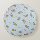 友だち™ |水玉模様中央パークパターン ラウンドクッション (正面)