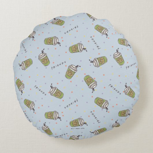 友だち™ |水玉模様中央パークパターン ラウンドクッション (裏面)