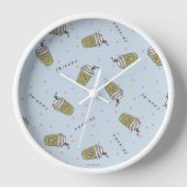 友だち™ |水玉模様中央パークパターン 壁時計 (正面)