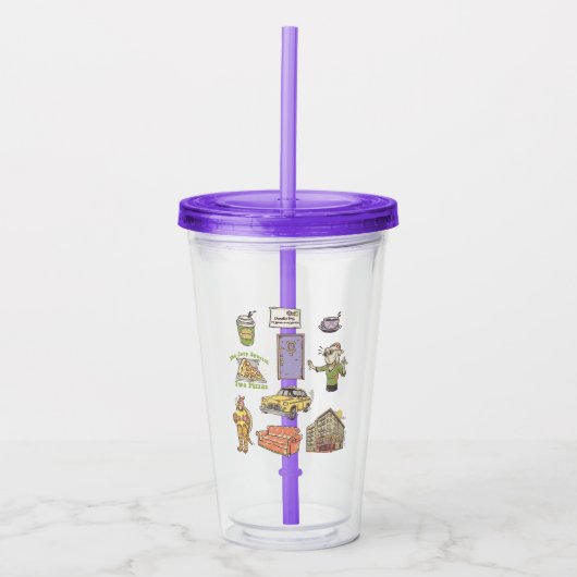 友だち™ |漫画のアイコンのグラフィック アクリルタンブラー (正面)