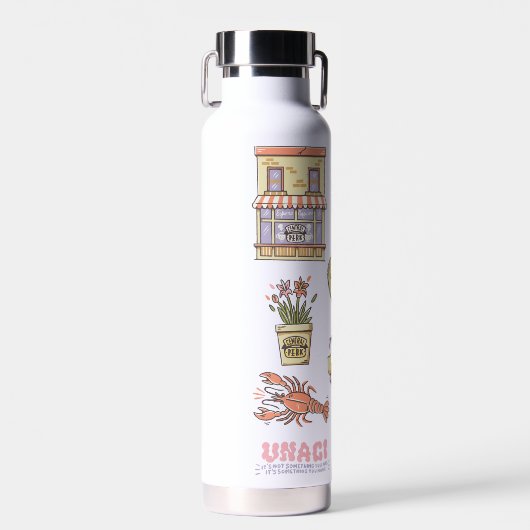 友だち™ |漫画のアイコンのグラフィック ウォーターボトル (正面)