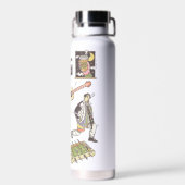 友だち™ |漫画のアイコンのグラフィック ウォーターボトル (背面)