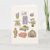 友だち™ |漫画のアイコンのグラフィック カード (正面)