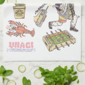 友だち™ |漫画のアイコンのグラフィック キッチンタオル (折り畳み)