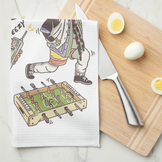 友だち™ |漫画のアイコンのグラフィック キッチンタオル (四つ折り)