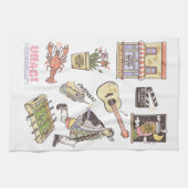 友だち™ |漫画のアイコンのグラフィック キッチンタオル (横)