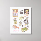 友だち™ |漫画のアイコンのグラフィック キャンバスプリント (正面)