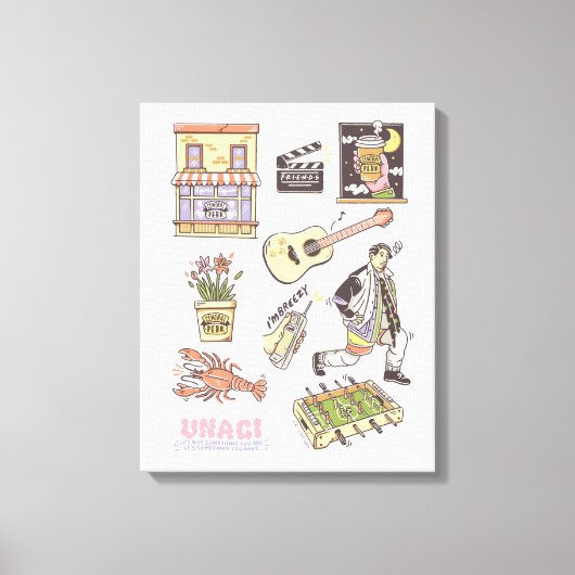 友だち™ |漫画のアイコンのグラフィック キャンバスプリント (正面)