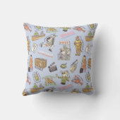 友だち™ |漫画のアイコンのグラフィック クッション (裏面)