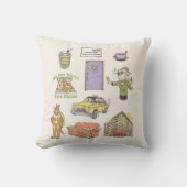 友だち™ |漫画のアイコンのグラフィック クッション (正面)