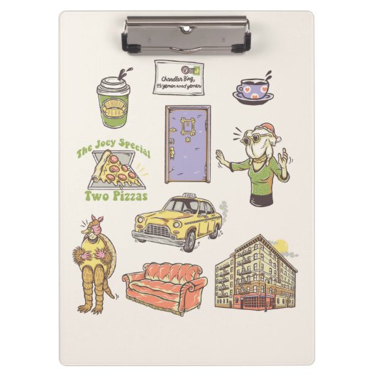 友だち™ |漫画のアイコンのグラフィック クリップボード (正面)