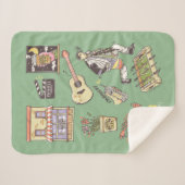 友だち™ |漫画のアイコンのグラフィック シェルパブランケット (正面(横))