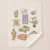 友だち™ |漫画のアイコンのグラフィック シェルパブランケット (正面)