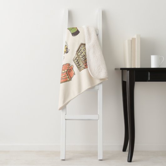 友だち™ |漫画のアイコンのグラフィック シェルパブランケット (インサイチュ)