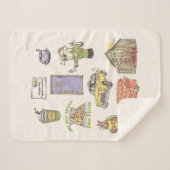 友だち™ |漫画のアイコンのグラフィック シェルパブランケット (正面(横))