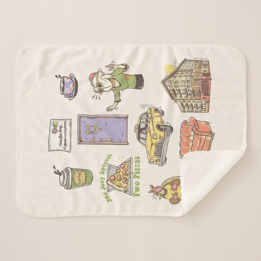 友だち™ |漫画のアイコンのグラフィック シェルパブランケット (正面(横))
