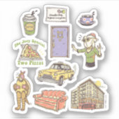 友だち™ |漫画のアイコンのグラフィック シール (正面)