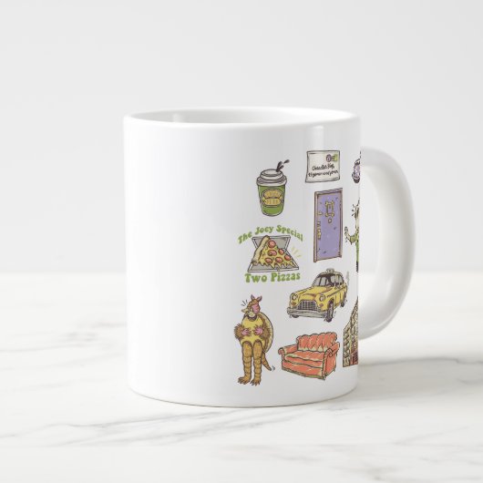 友だち™ |漫画のアイコンのグラフィック ジャンボコーヒーマグカップ (正面右)