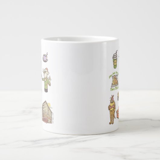 友だち™ |漫画のアイコンのグラフィック ジャンボコーヒーマグカップ (正面)