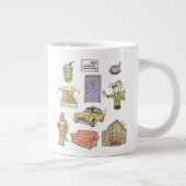 友だち™ |漫画のアイコンのグラフィック ジャンボコーヒーマグカップ (右)