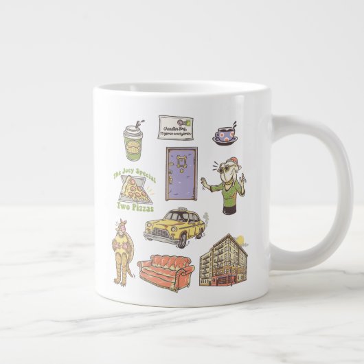 友だち™ |漫画のアイコンのグラフィック ジャンボコーヒーマグカップ (右)