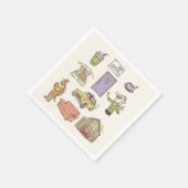 友だち™ |漫画のアイコンのグラフィック スタンダードカクテルナプキン (角)