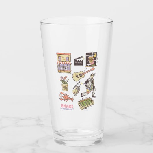 友だち™ |漫画のアイコンのグラフィック タンブラーグラス (正面)