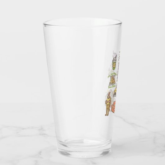 友だち™ |漫画のアイコンのグラフィック タンブラーグラス (右)