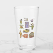 友だち™ |漫画のアイコンのグラフィック タンブラーグラス (正面)