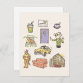 友だち™ |漫画のアイコンのグラフィック ノートカード (正面/裏面)