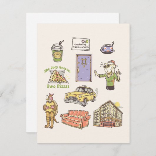 友だち™ |漫画のアイコンのグラフィック ノートカード (正面/裏面)