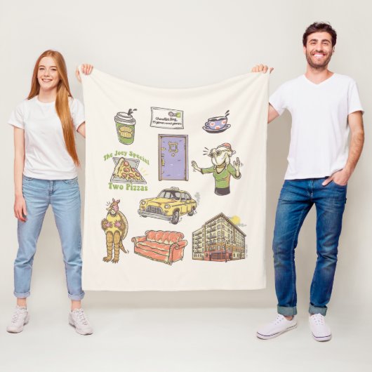 友だち™ |漫画のアイコンのグラフィック フリースブランケット (インサイチュ)