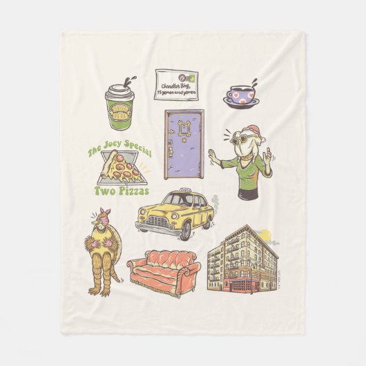 友だち™ |漫画のアイコンのグラフィック フリースブランケット (正面)