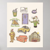 友だち™ |漫画のアイコンのグラフィック ポスター (正面)