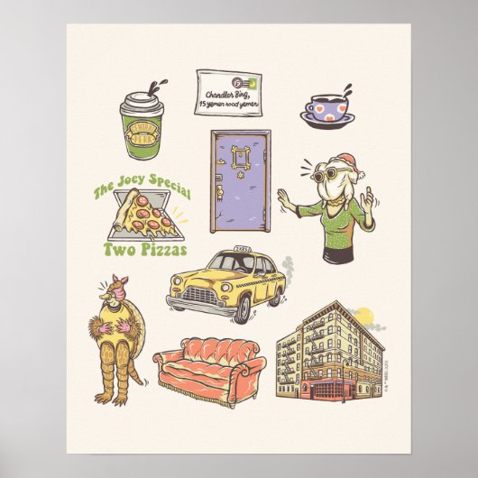 友だち™ |漫画のアイコンのグラフィック ポスター (正面)