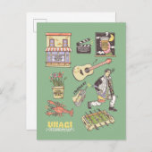 友だち™ |漫画のアイコンのグラフィック ポストカード (正面/裏面)