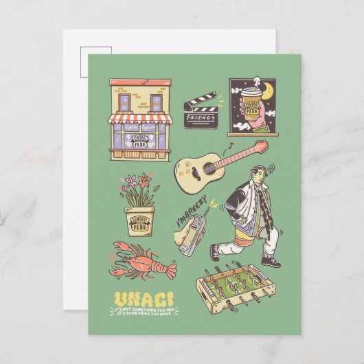 友だち™ |漫画のアイコンのグラフィック ポストカード (正面/裏面)