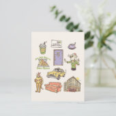 友だち™ |漫画のアイコンのグラフィック ポストカード (スタンド正面)