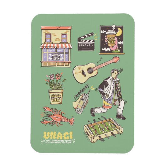 友だち™ |漫画のアイコンのグラフィック マグネット (縦)