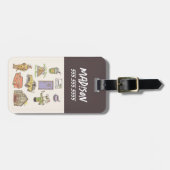 友だち™ |漫画のアイコンのグラフィック ラゲッジタグ (正面横)