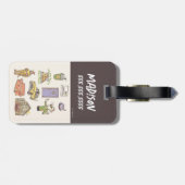 友だち™ |漫画のアイコンのグラフィック ラゲッジタグ (裏面横)